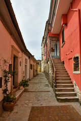 Fototapeta na wymiar A narrow street in Calitri, a picturesque village in the province of Avellino in Campania, Italy.