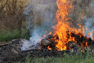 fire in a field