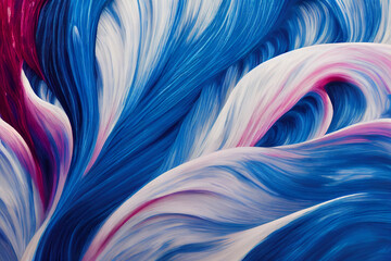 abstract colorful fractal waves shapes background, complementer colors, 3d render, 3d illustration