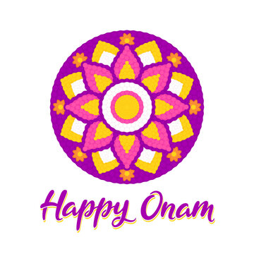 Happy Onam with floral pookalam