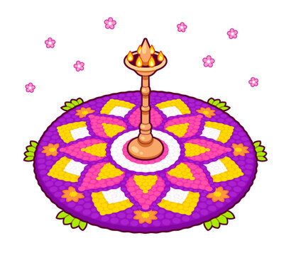 Onam pookalam illustration