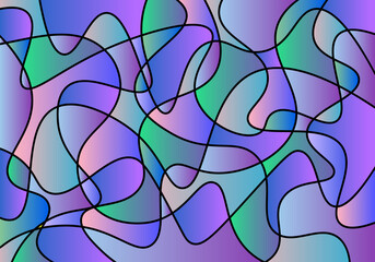 geometric background with liquid shapes. cool poster lantern design, Gradient color from violet to blue and pink .