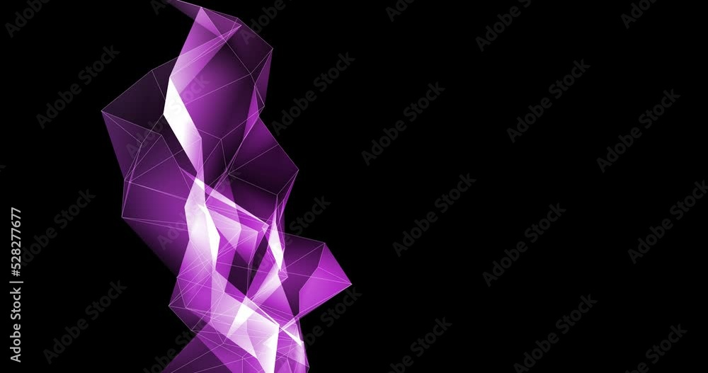 Poster abstract minimal polygonal ribbon on black background. abstract geometric design with light andr bri