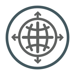 Global solutions, internet marketing, global business icon