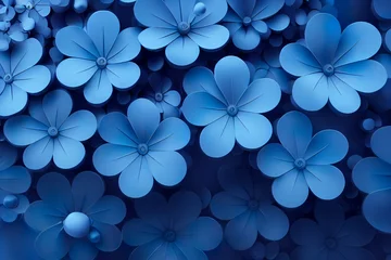 Keuken spatwand met foto beautiful floral abstract blue background, zen spa massage aromatherapy wallpaper, 3d render, 3d illustration © Gbor