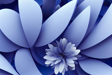 beautiful floral abstract blue background, zen spa massage aromatherapy wallpaper, 3d render, 3d illustration