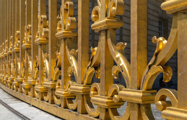 Fototapeta na wymiar Close up of the Versailles golden fence