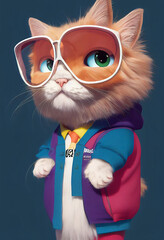 Fototapeta premium cute cat student