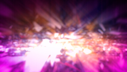 defocused gold and pink diamond refraction lights bg - abstract 3D rendering