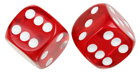 two red transparent dice - 528279694