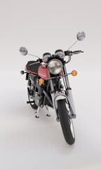 3d illustration, motorcycle, gray background, 3d rendering.