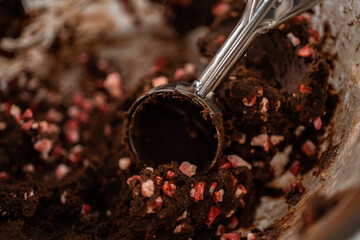 Chocolate cookies with peppermint chips