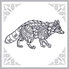 Raccoon zentangle arts isolated on white background