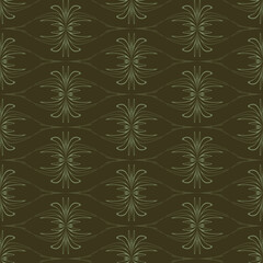 Fototapeta na wymiar Tone on tone green seamless floral pattern 
