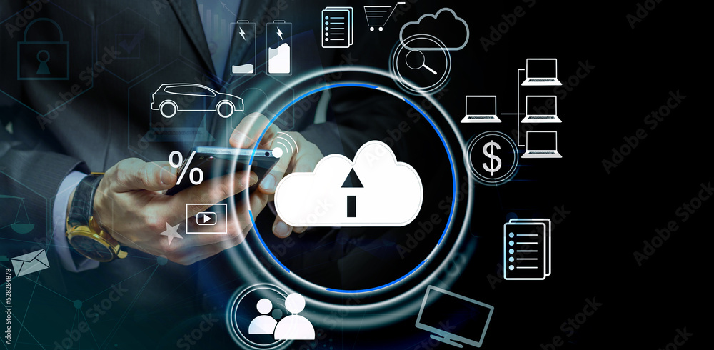 Poster cloud technology and networking concept.