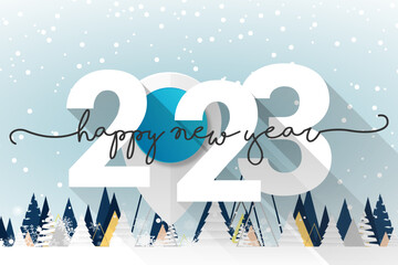 Fototapeta na wymiar 2023 - happy new year 2023 background