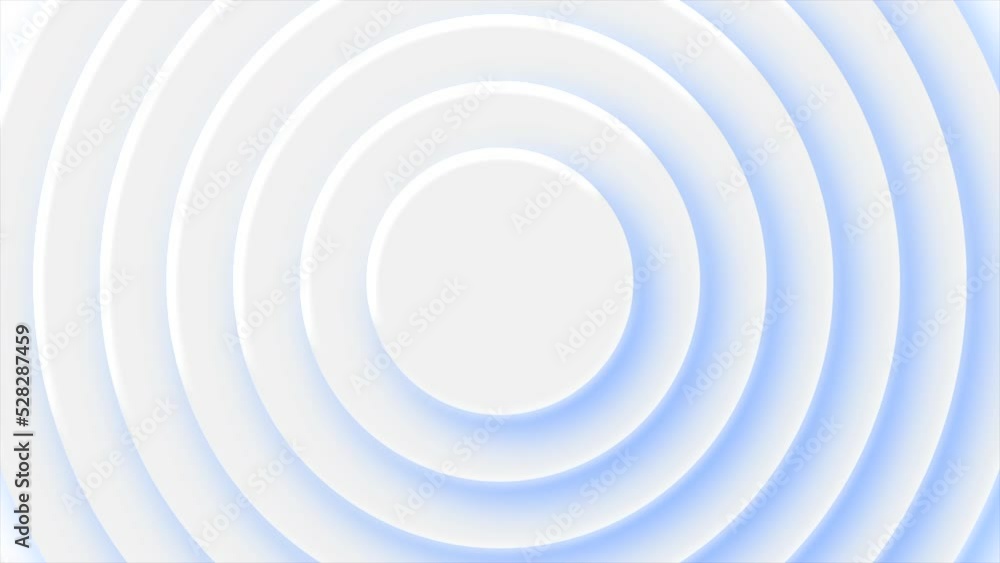 Poster Rings with shadow and rotation effect. Motion. Animated background of rings and rotating shadow. Colored shadow rotates around rings
