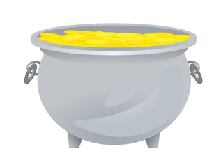 Full money pot. vector illustration