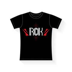 Rock - graphics for t-shirt, vectors illustration. Original lettering.