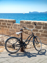 Fototapeta premium Alghero fortification walls around the city, Italy