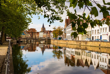 Fototapeta na wymiar old town with canal