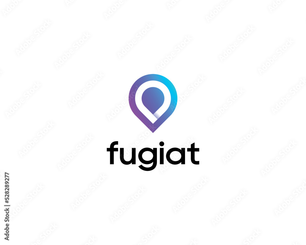 Poster gradient pin logo concept. universal gps navigation vector sign. location destination logotype. vect