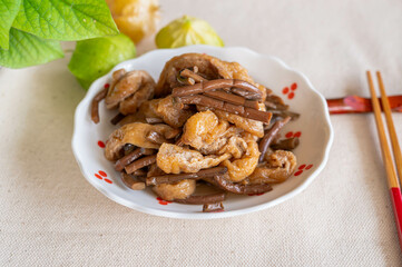 ゼンマイと揚げの煮物