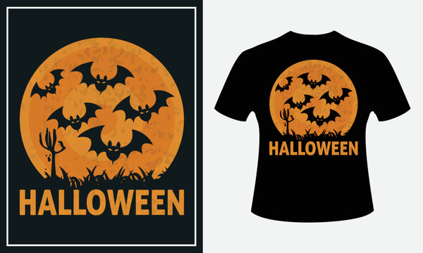 Halloween t-shirt design template. Halloween t shirt design vector. Typography, quote, Halloween t shirt design. Halloween t shirt design for Halloween day
