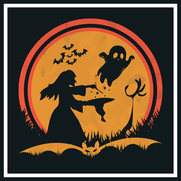 Halloween t-shirt design template. Halloween t shirt design vector. Typography, quote, Halloween t shirt design. Halloween t shirt design for Halloween day