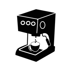 Digital coffee espresso machine icon | Black Vector illustration |