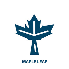maple leaf vector icon. maple leaf, nature, leaf filled icons from flat nature concept. Isolated black glyph icon, vector illustration symbol element for web design and mobile apps