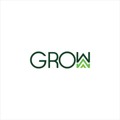 word grow logo vector template