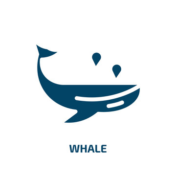 whale vector icon. whale, sea, fish filled icons from flat nature concept. Isolated black glyph icon, vector illustration symbol element for web design and mobile apps