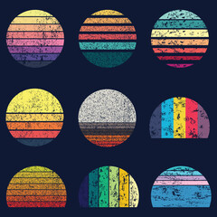 Grunge vintage retro background set collection