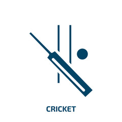 cricket vector icon. cricket, game, ball filled icons from flat insects concept. Isolated black glyph icon, vector illustration symbol element for web design and mobile apps