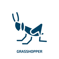 grasshopper vector icon. grasshopper, animal, insect filled icons from flat insects concept. Isolated black glyph icon, vector illustration symbol element for web design and mobile apps
