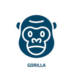 gorilla vector icon. gorilla, animal, monkey filled icons from flat animals concept. Isolated black glyph icon, vector illustration symbol element for web design and mobile apps