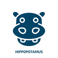 hippopotamus vector icon. hippopotamus, wild, wildlife filled icons from flat animals concept. Isolated black glyph icon, vector illustration symbol element for web design and mobile apps