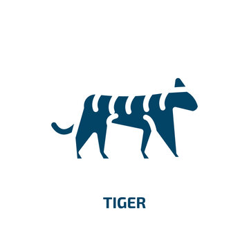 tiger vector icon. tiger, animal, wild filled icons from flat animals concept. Isolated black glyph icon, vector illustration symbol element for web design and mobile apps