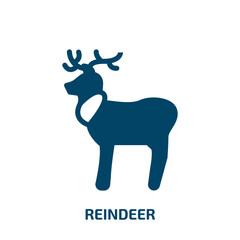 reindeer vector icon. reindeer, deer, christmas filled icons from flat winter nature concept. Isolated black glyph icon, vector illustration symbol element for web design and mobile apps