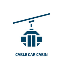 cable car cabin vector icon. cable car cabin, cabin, ski filled icons from flat winter nature concept. Isolated black glyph icon, vector illustration symbol element for web design and mobile apps