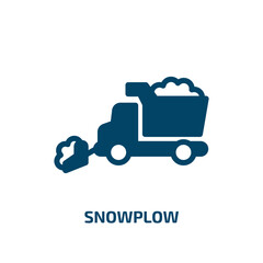 snowplow vector icon. snowplow, road, equipment filled icons from flat winter nature concept. Isolated black glyph icon, vector illustration symbol element for web design and mobile apps