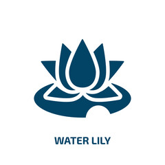 water lily vector icon. water lily, nature, flower filled icons from flat wildlife concept. Isolated black glyph icon, vector illustration symbol element for web design and mobile apps
