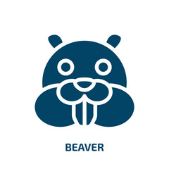 beaver vector icon. beaver, bear, collection filled icons from flat wildlife concept. Isolated black glyph icon, vector illustration symbol element for web design and mobile apps