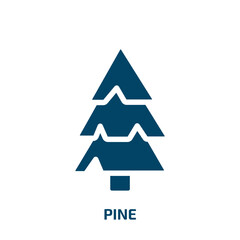 pine vector icon. pine, tree, nature filled icons from flat winter nature concept. Isolated black glyph icon, vector illustration symbol element for web design and mobile apps