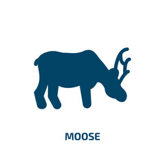 moose vector icon. moose, deer, nature filled icons from flat wildlife concept. Isolated black glyph icon, vector illustration symbol element for web design and mobile apps