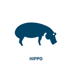 hippo vector icon. hippo, nature, zoo filled icons from flat wildlife concept. Isolated black glyph icon, vector illustration symbol element for web design and mobile apps