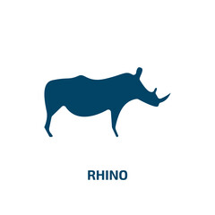 rhino vector icon. rhino, animal, wild filled icons from flat wildlife concept. Isolated black glyph icon, vector illustration symbol element for web design and mobile apps