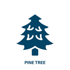 pine tree vector icon. pine tree, pine, nature filled icons from flat wildlife concept. Isolated black glyph icon, vector illustration symbol element for web design and mobile apps