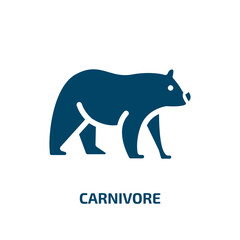 carnivore vector icon. carnivore, animal, mammal filled icons from flat wildlife concept. Isolated black glyph icon, vector illustration symbol element for web design and mobile apps